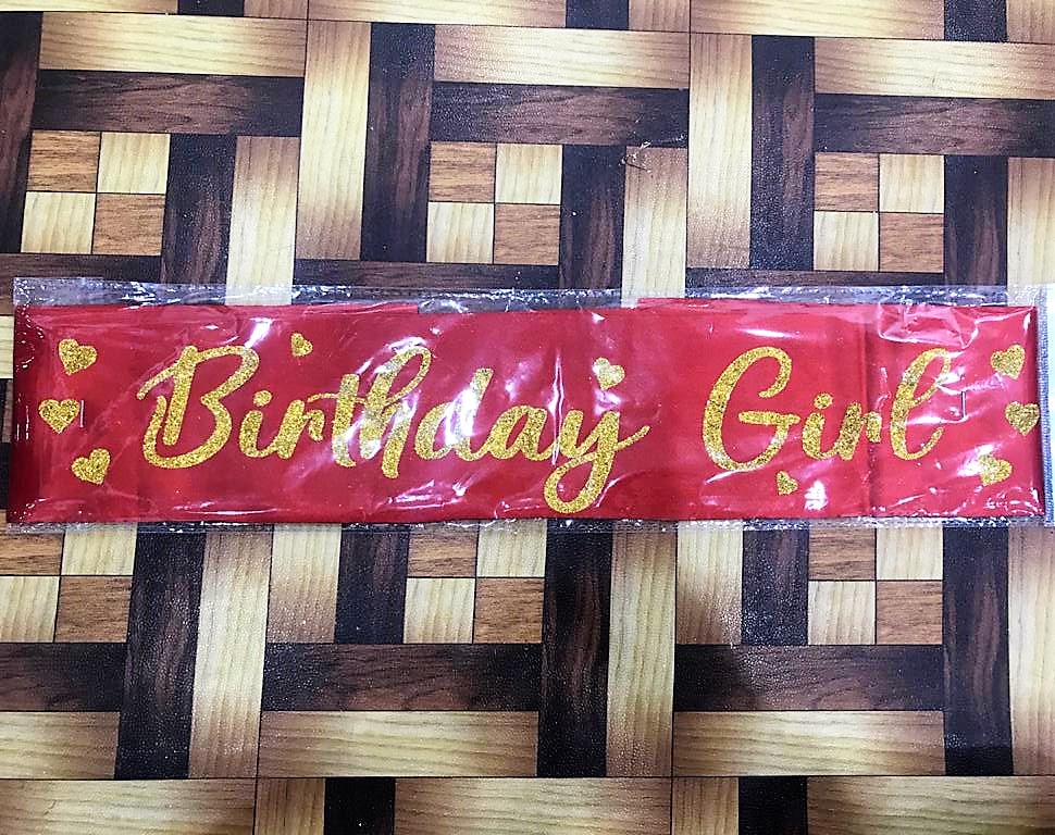 Birthday Girl Sash (red / Black / White / Pink / Golden Color) Happy Birthday Party Decoration,-(k.s.)