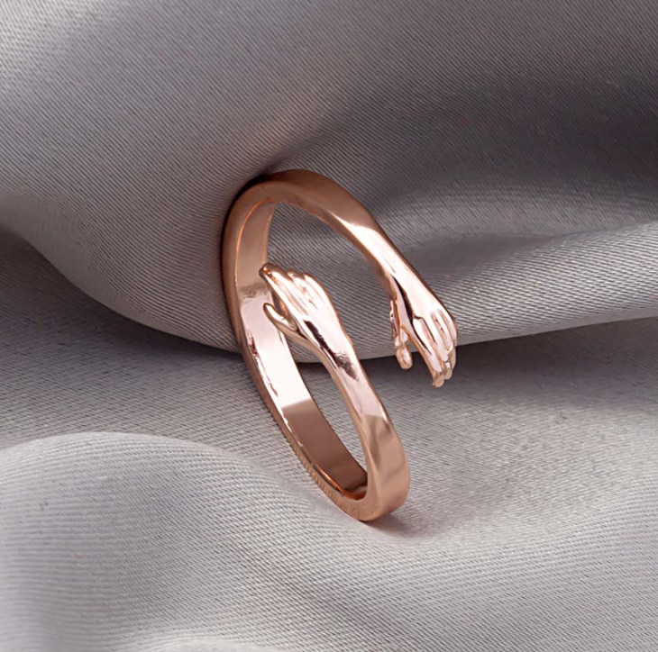 Hug Rings for Girls Couple Open Adjustable Rings Cute Minimalist Hands Embracing Love Ring For Women Couple Party Gift Select Color under Variations