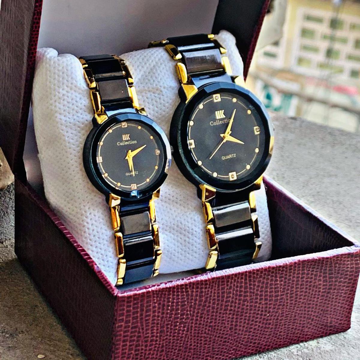 Quartz Couple Watches For Man And Woman Business Analog Stainless Steel Watch For Boys and Girls Available in Four Different Colours and Styles