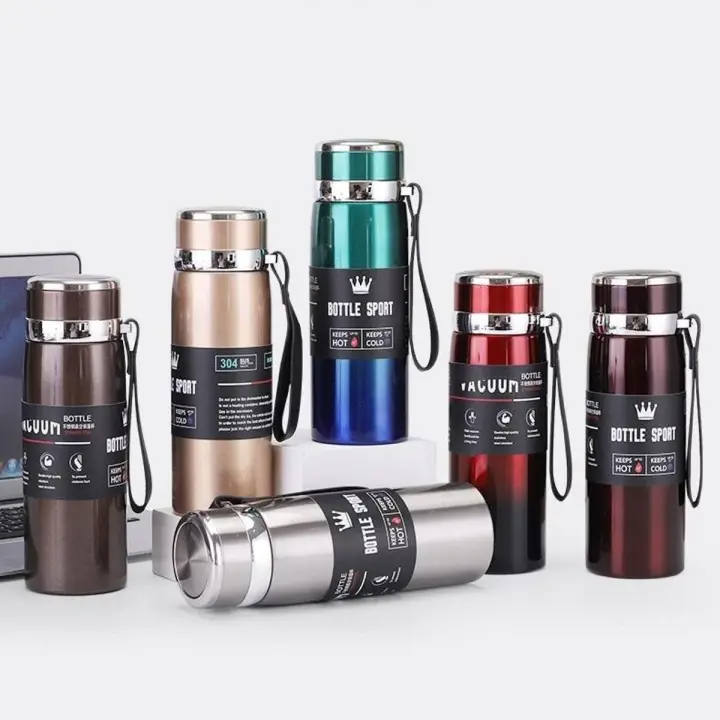 Imported Original 1000ml/800ml Stainless Steel Hot & Cold Water Bottle - 800ml Sports & Gym Thermos Flask