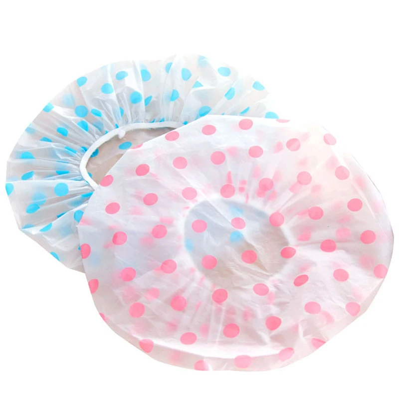 Waterproof Shower Caps Elastic Reusable Plastic Bathing Hair Cap Lady Salon Hat for Kids Girls and Women, Assorted Patterns