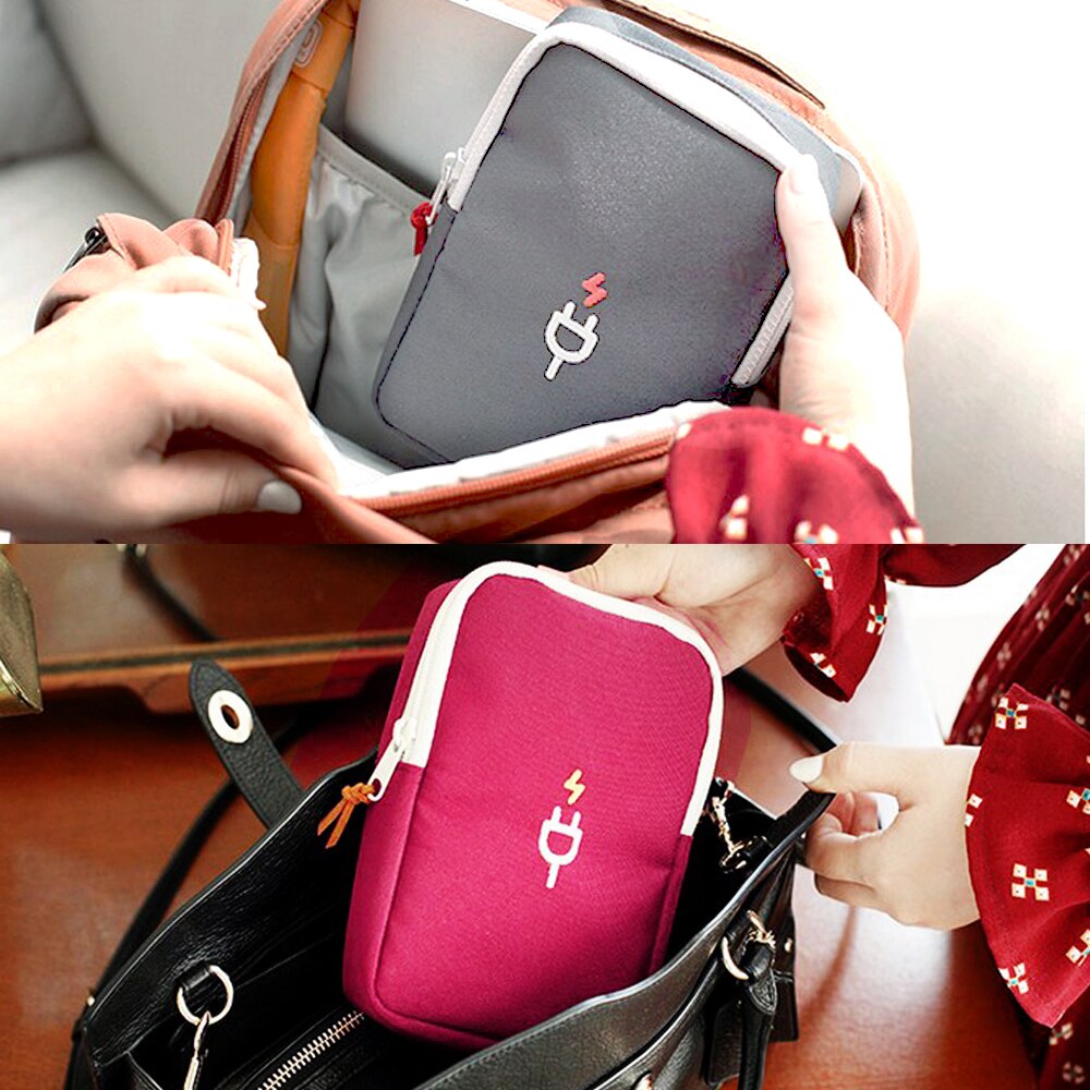 Travel Gadget Organizer Bag Portable digital cable bag Electronics Accessories Storage Carrying Case Pouch for power Bank