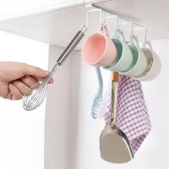 Mug Hooks Under Cabinet Hanging Holder For Mugs Coffee Cups And