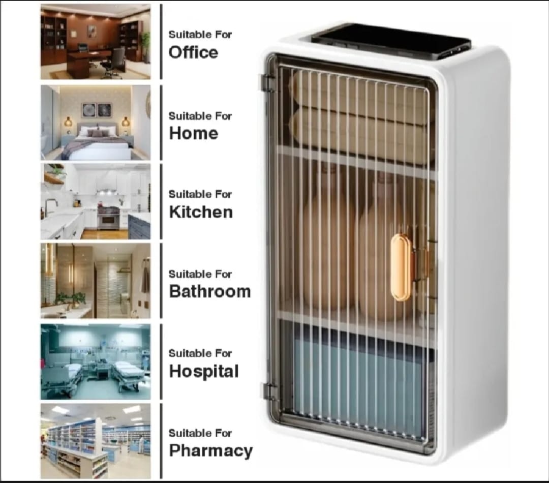 Multi-Purpose Wall Mounted Bathroom Cabinet &Amp; Tissue Holder