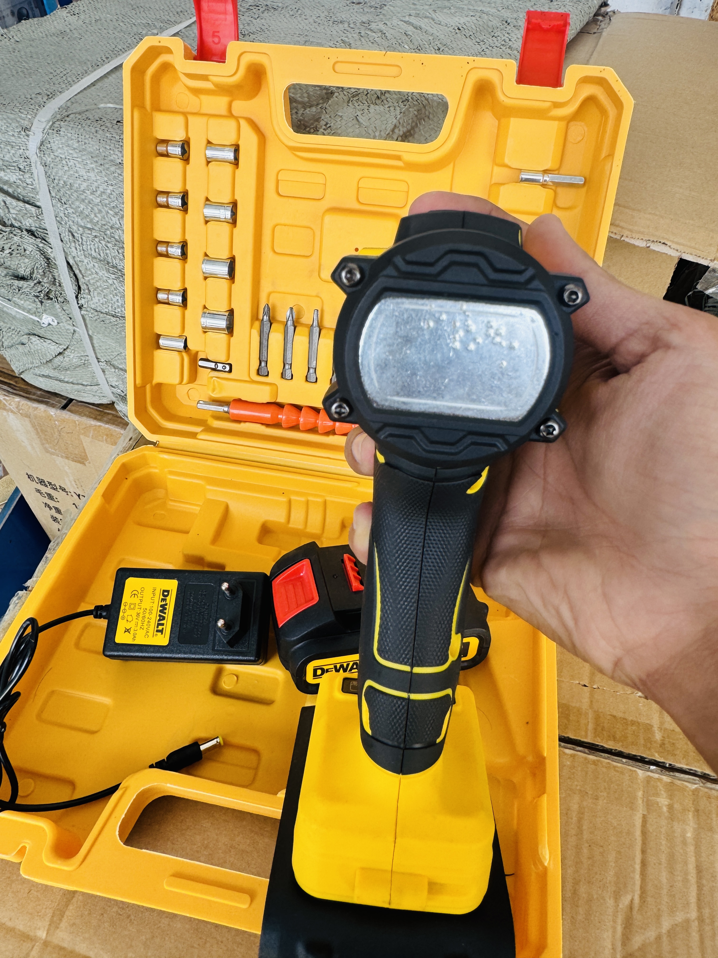 Imported 28 Pieces Drill Machine Comfortable Grip, High-Power, Drilling Machine tools With Reverse Function Slow Fast Speed Electric Screw Driver Function Electric Air Blower Tool kit Hand Tools With - Pure 100% Copper