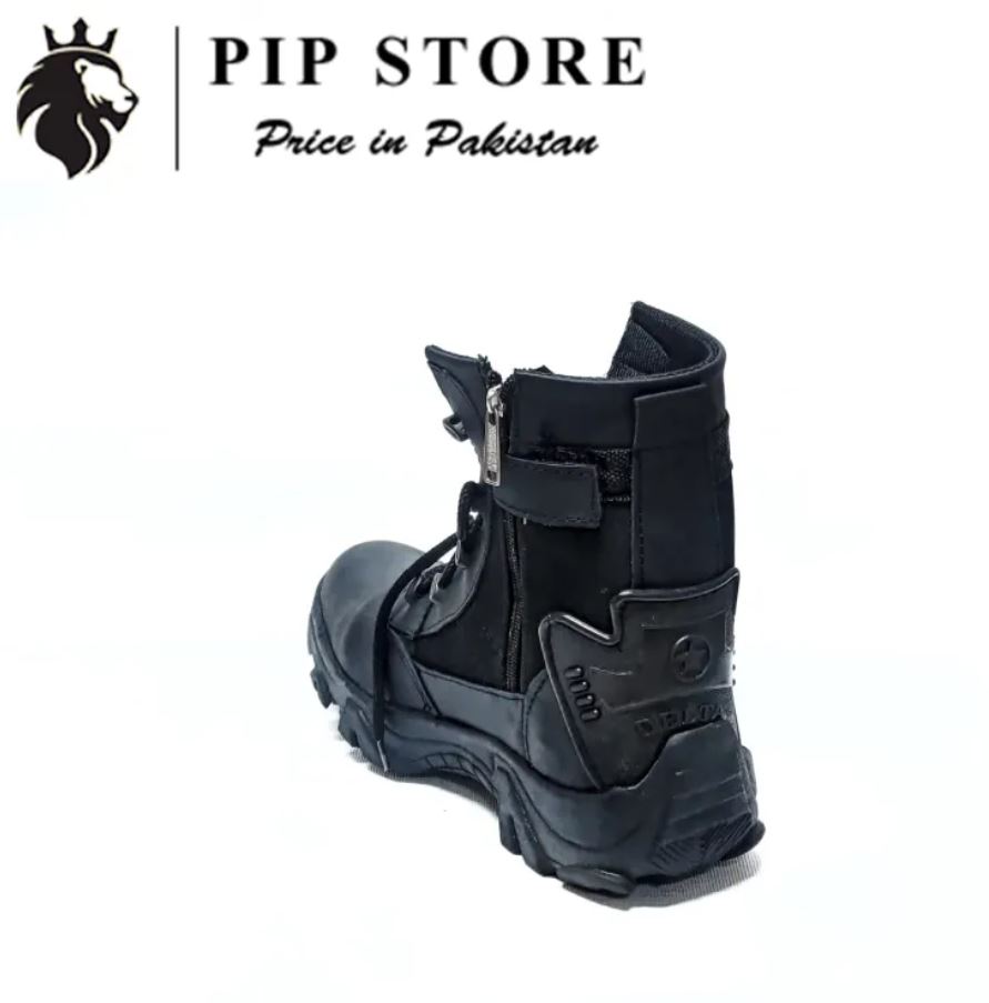 Long Zipper High Ankle Army Shoes
