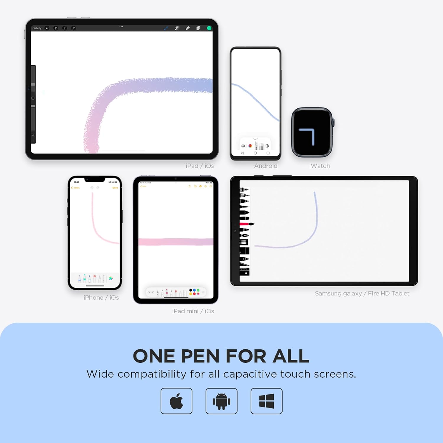 3 in 1 Universal Stylus Pen For Touch Screens - Metal Stylus Pencil One Pro With Flexible Multi Functional Transparent Disc For Writing & Drawing & Navigation Without Any Delay - Compatible With Android,Tablet & Touch Laptops - White