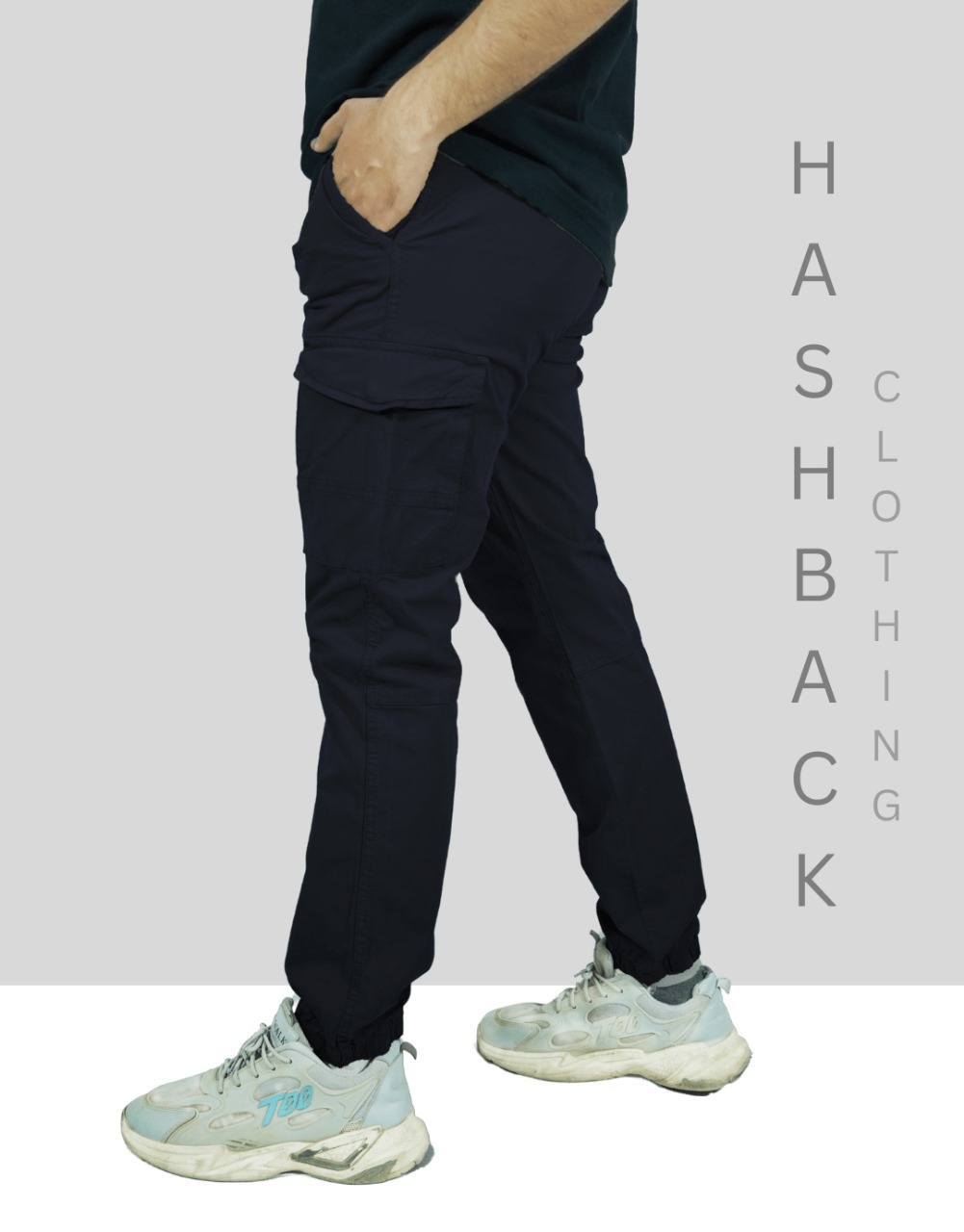 HashBack Men's Cargo Jogger Trousers Multicolor Cotton Summer 6-Pocket Elasticated Bottom Stylish Fit