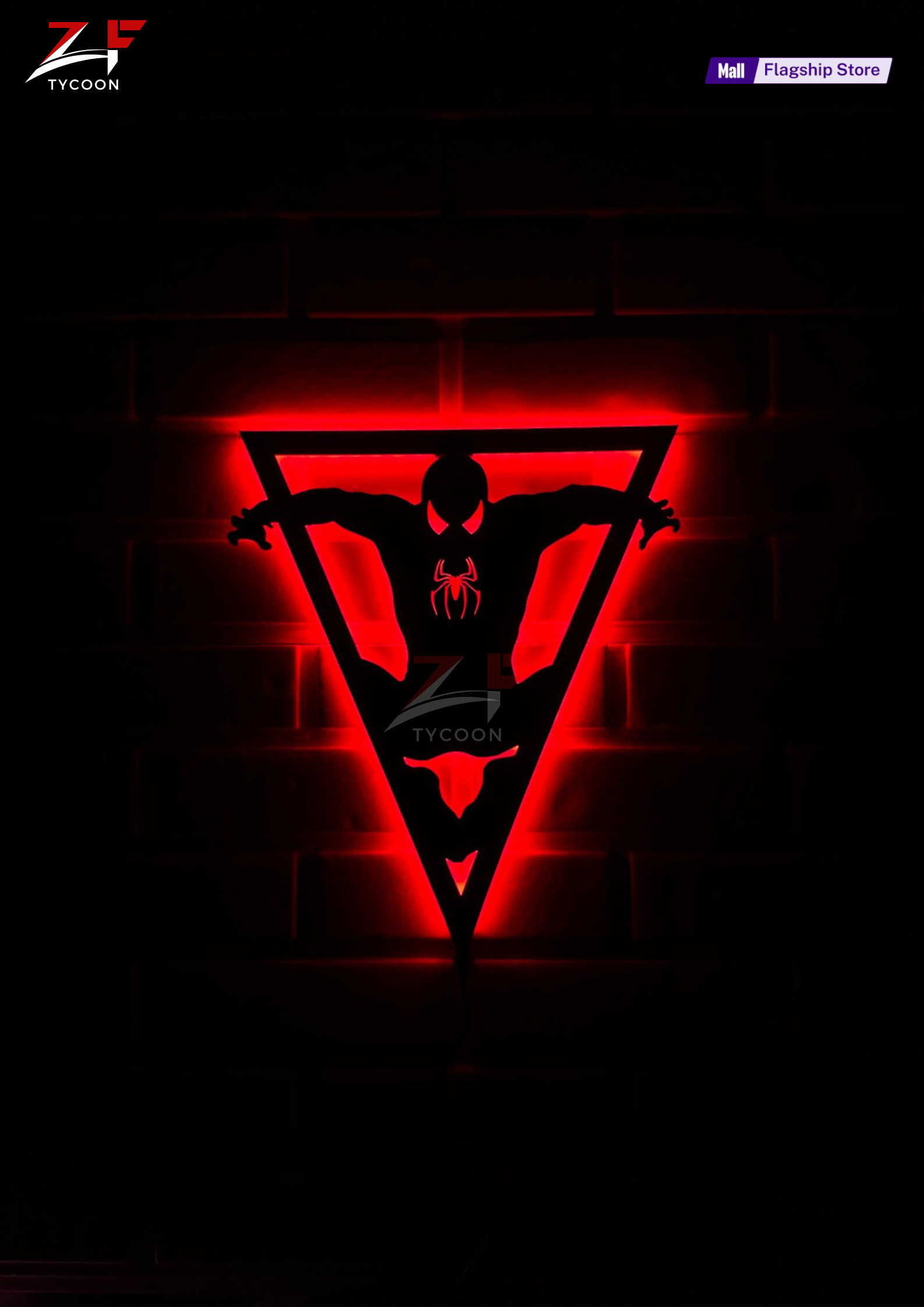 ZF Spider Man 3-D wall lamp night light, spider man 7mm ZRK thickness led wall lamp, spiderman unique night light for kids , gifts and decor, gamming room wall lamp , gaming room decor
