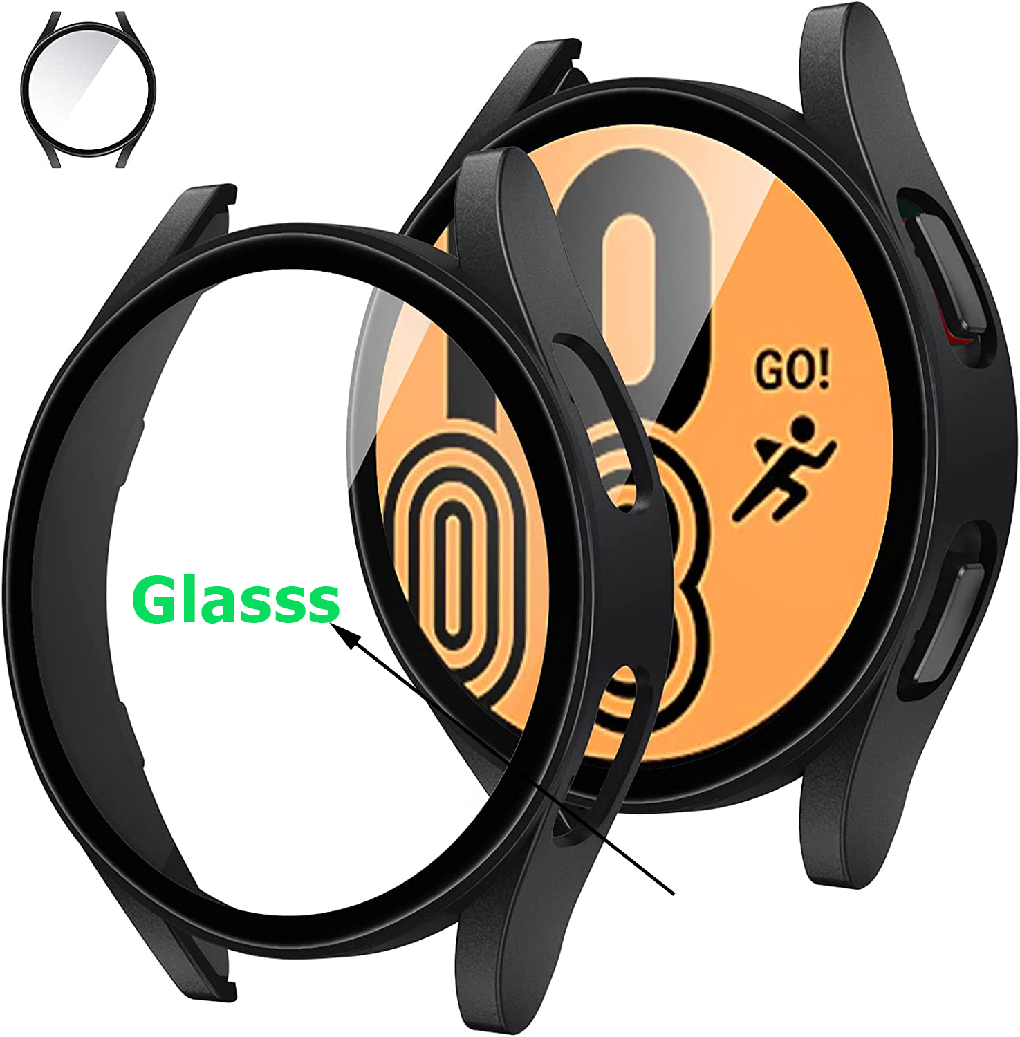 Hard Shell Case For Samsung Galaxy Watch 4 44MM, Watch 5 44mm  All-Around Bumper Screen Protector(X Not for pro 45mmX)