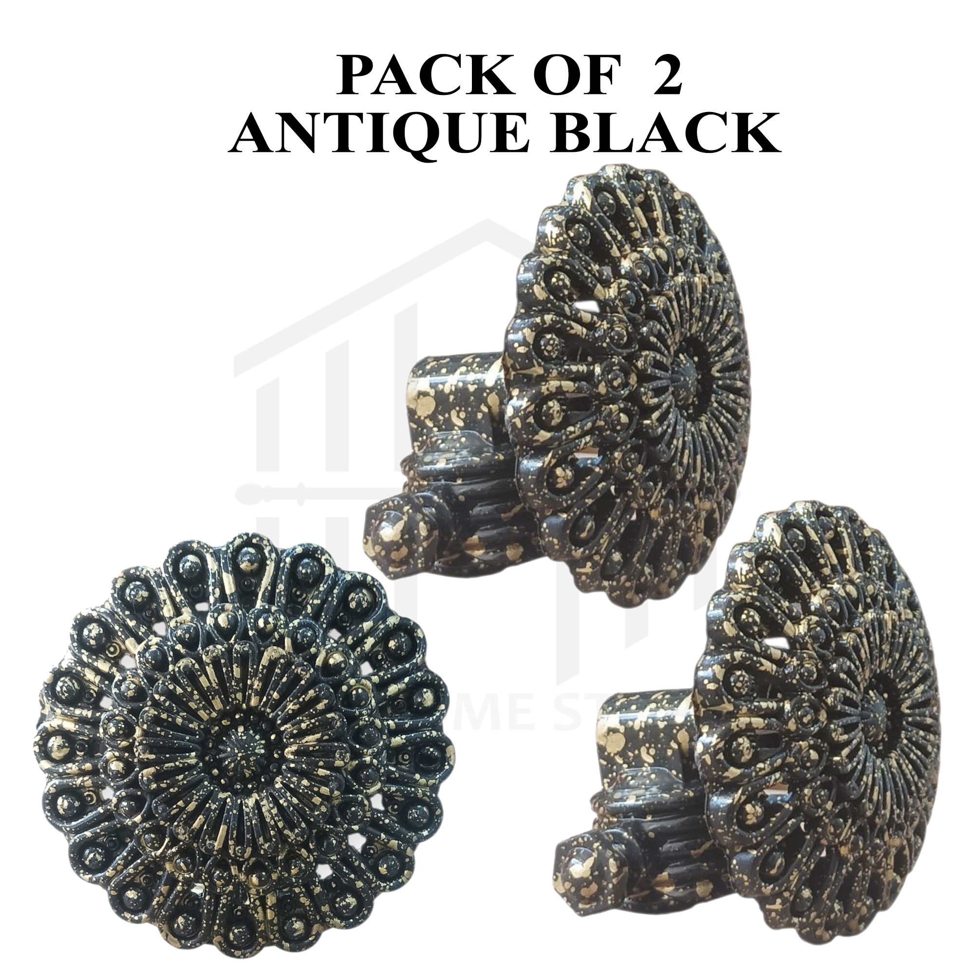 CURTAIN ROD END STOPPERS, PVC DURABLE FLOWER SHAPE DESIGN CURTAIN KNOBS, LIGHT WEIGHT CURTAIN END CAPS