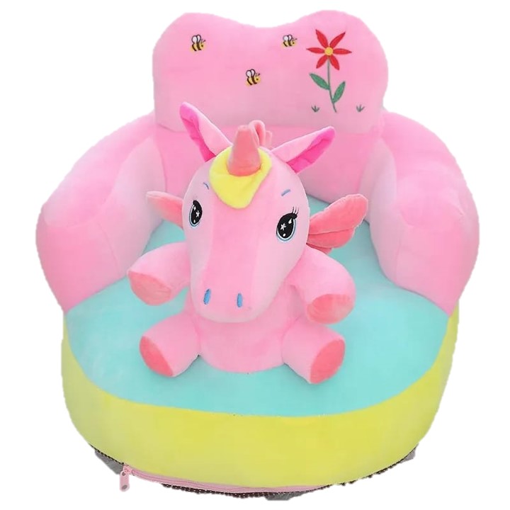 Baby Padded Sofa Booster Seat Cartoon Character Stuffed Toy Learning to Sit
