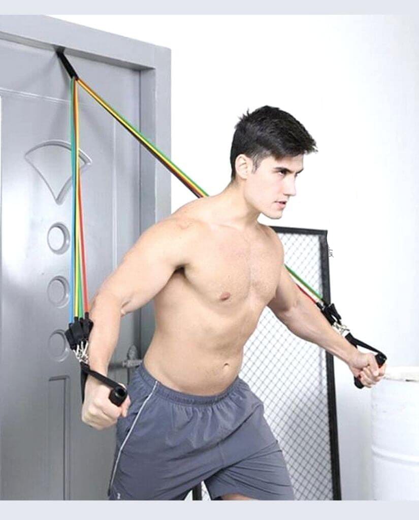 11-Piece Resistance Bands Workout Set – Multi-Level Fitness Tubes with Handles, Ankle Straps, and Door Anchor for Home Gym Training