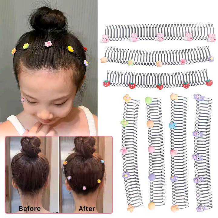 1Pc Children's Hair Combs Long Version Hairpins Cute Headwear Girls Extended Hair Accessories Hairgrips Styling Tools for Kids