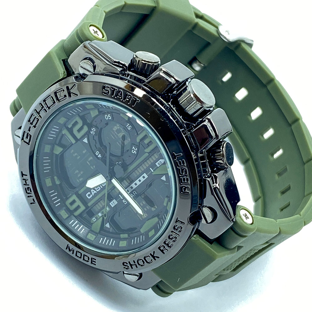 GSTW-300 Metallic Dial Dual Display Multifunctional 20BAR Water Resistant Sports Watch for Men