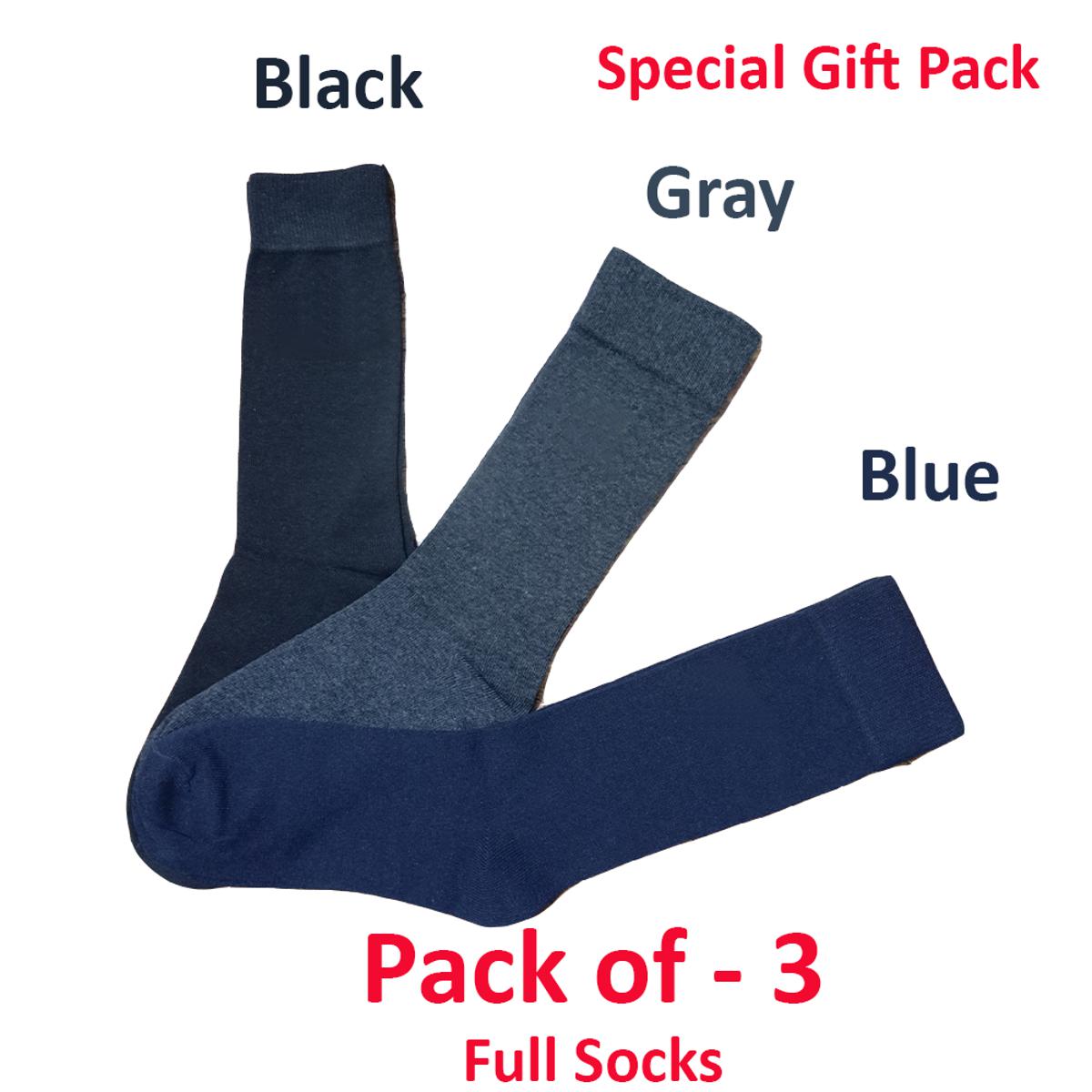 3 - Pair Full Socks | Men Cotton Spandex for Summer Special -  Multicolor Crew