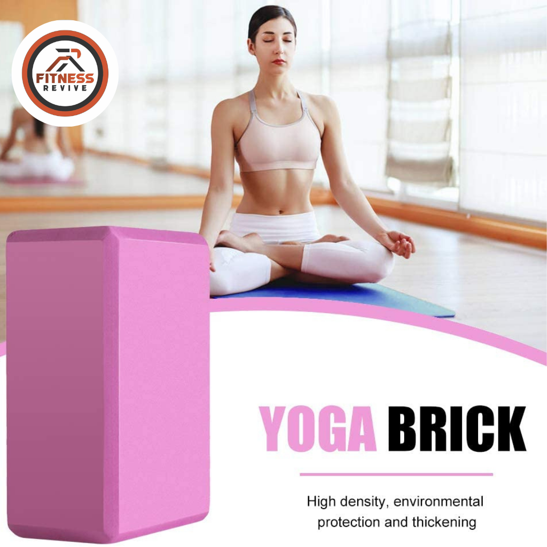Yoga Block EVA Foam – Non-Slip Support Brick for Posture Alignment, Balance & Deep Stretching | High Density Lightweight Yoga Brick for Men & Women | Pilates & Home Workout (Single & Pair)