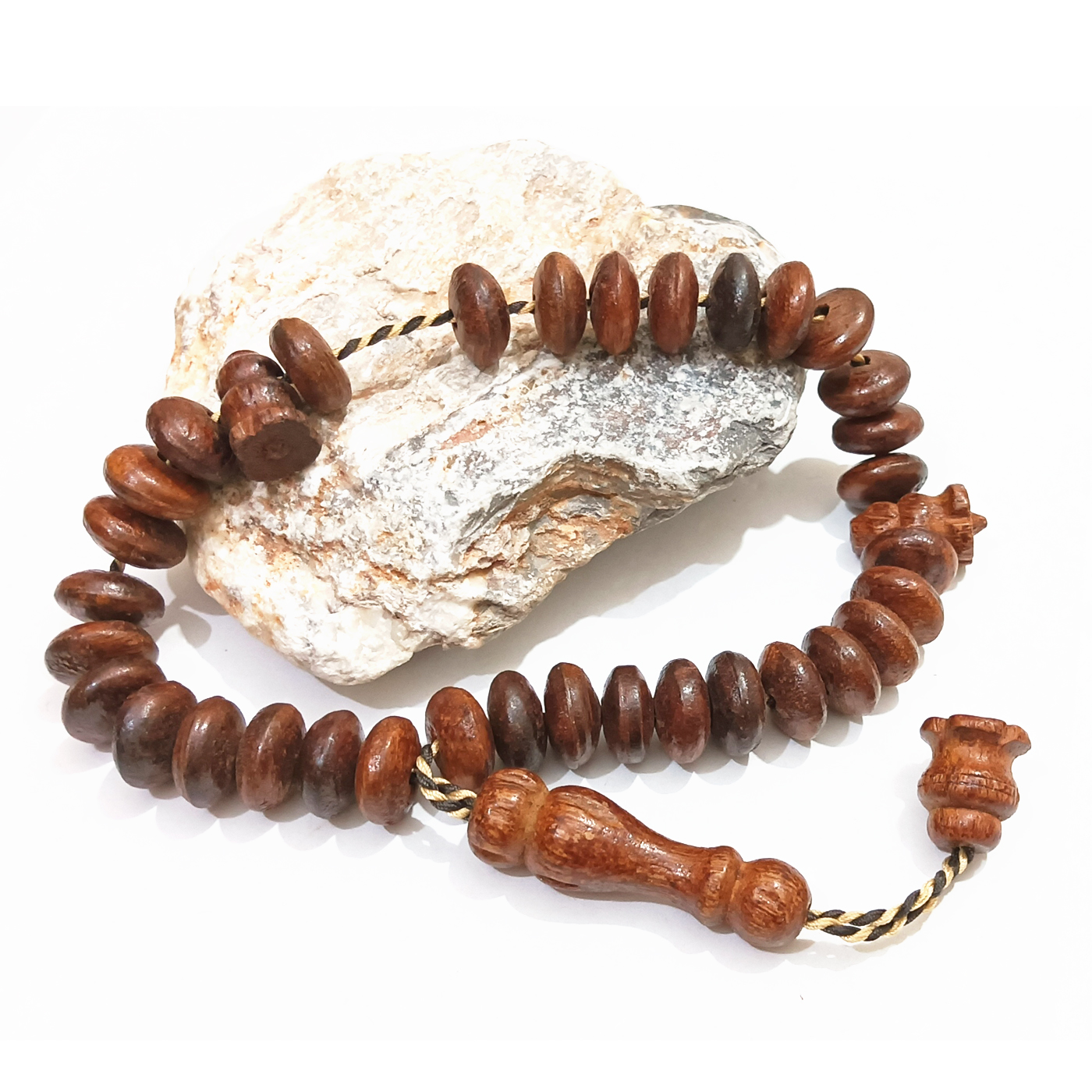 Sandal Fragrance Zikar Tasbeeh Original Sandalwood Tasbih Brown