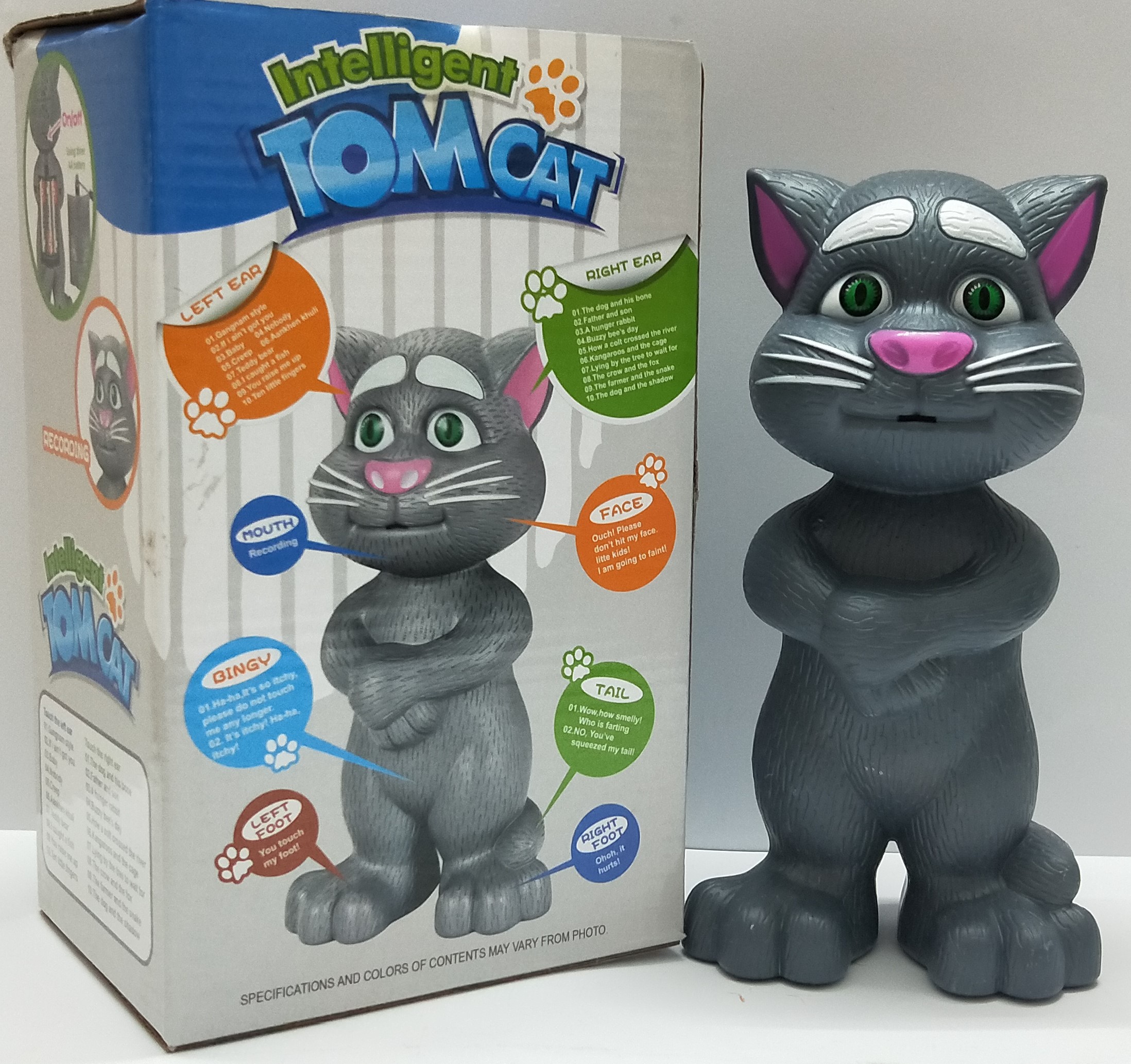 Intelligent TOM CAT with Mouth Recording, story, Music & Touch. Premium Quality Toy Gift.