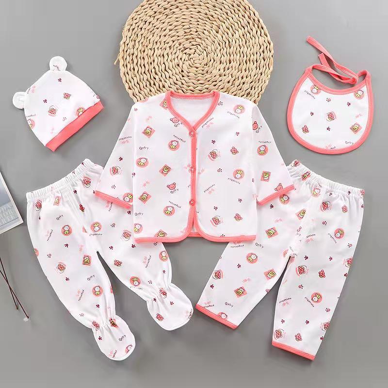 Newborn Baby Dress 5PCs Newborn Baby Baba Clothes Zero Size Starter Gift Set 04 Month