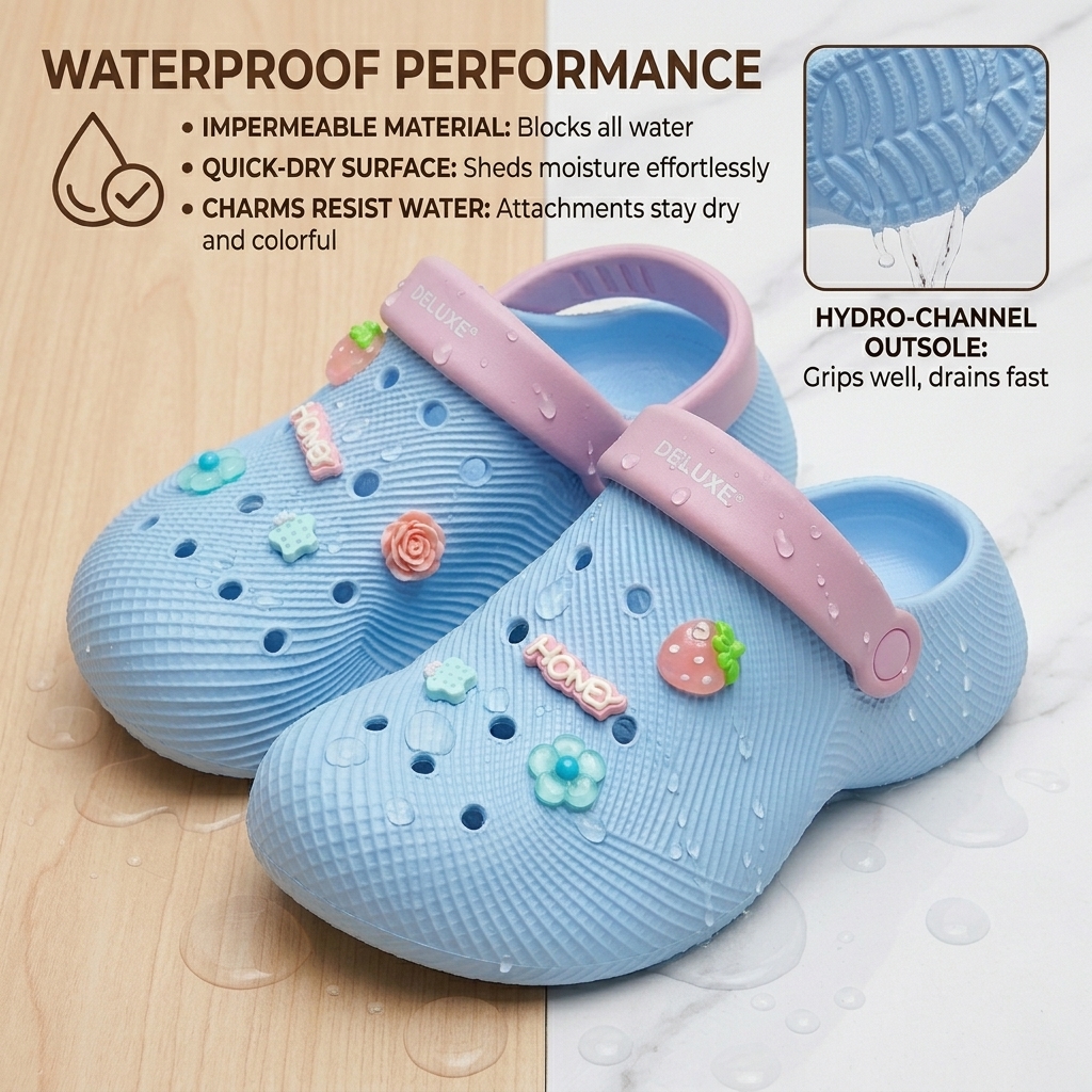 Imported Crocs shoes for Women | Non-Slippery Crocs shoes for Females | Ladies black crocs of Deluxe footwear | Comfortable Crocs shoes for women of Deluxe branded shoes