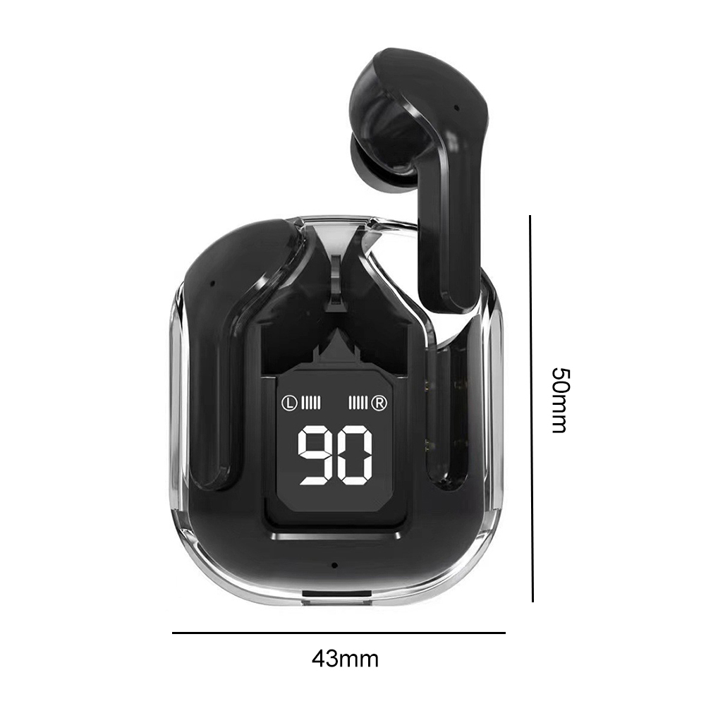 Air31 Wireless Earbuds Bluetooth 5.3, Earphones Transparent with Deep Bass Hi-Fi Stereo Sound, Headphone Built-in Mic Charging Case Suitable for iPhone Android Laptop