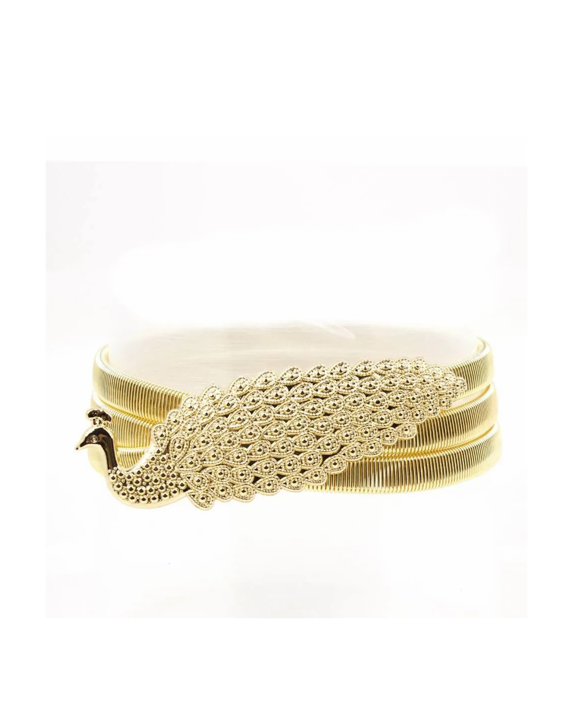 Peacock Shape Wedding Elastic Strap Decorative Stretchy Skinny Bridal Belt Metal Female Strap for Women Girls