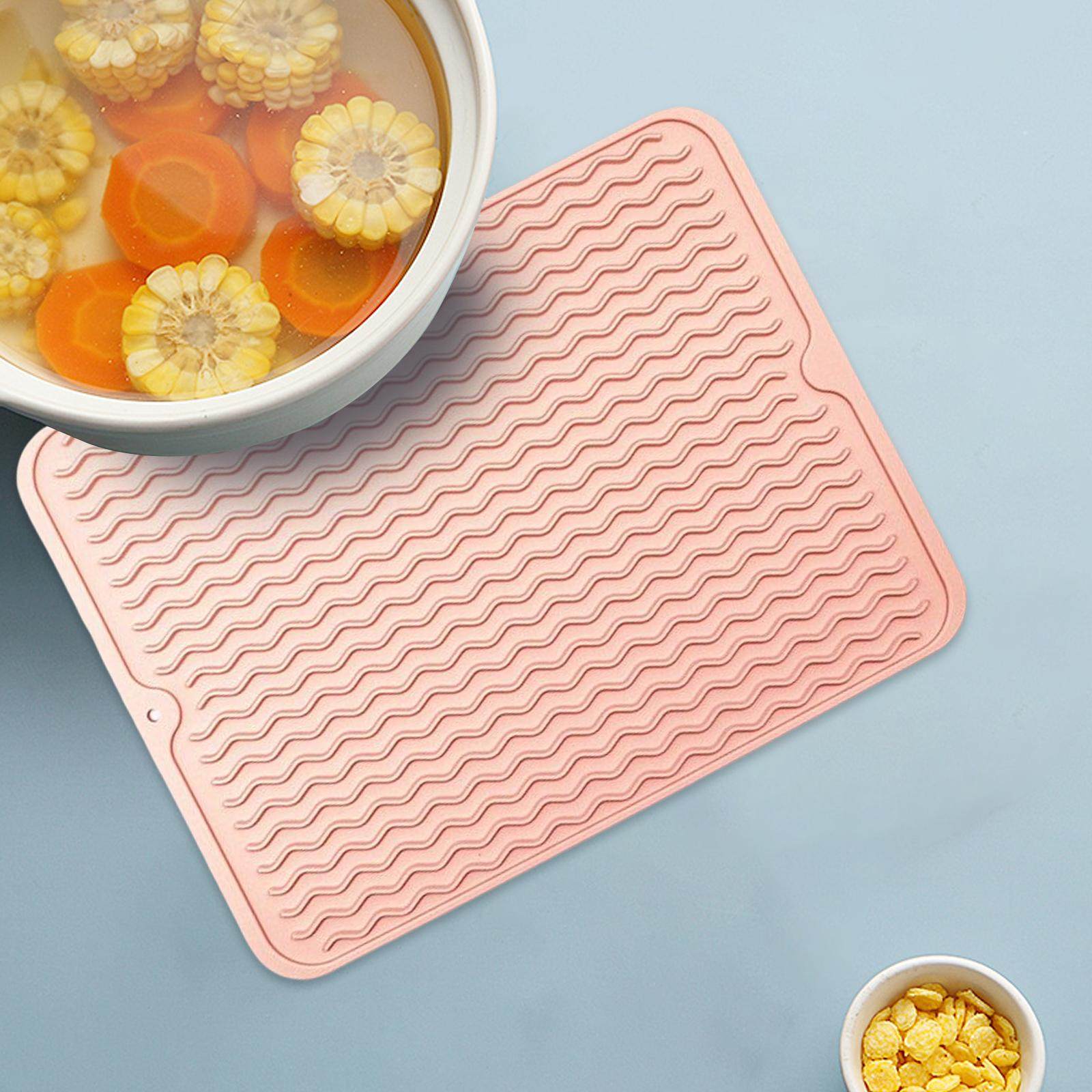 Kitchen Drying Mat, Dish Drainer Mat, Eco-friendly Silicone Drying Mat,  Heat Resistant, Non-slip And Dishwasher Safe 40x30cm
