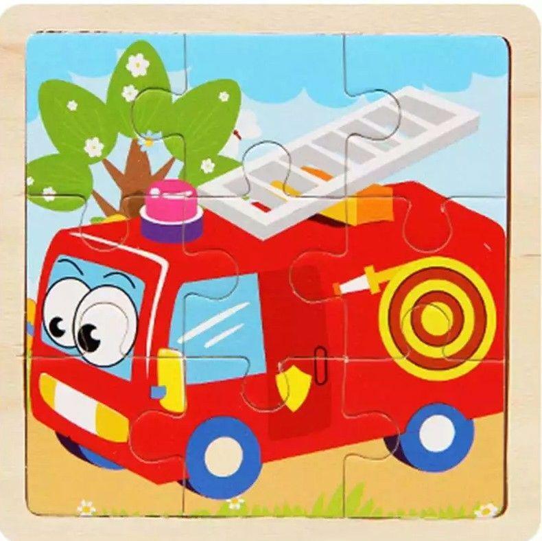 Small Wood Animal Puzzle Bee Rabbit Cow Duck Transportation Tool Educational DIY Toys For Children Cartoon Jigsaw Birthday Gifts