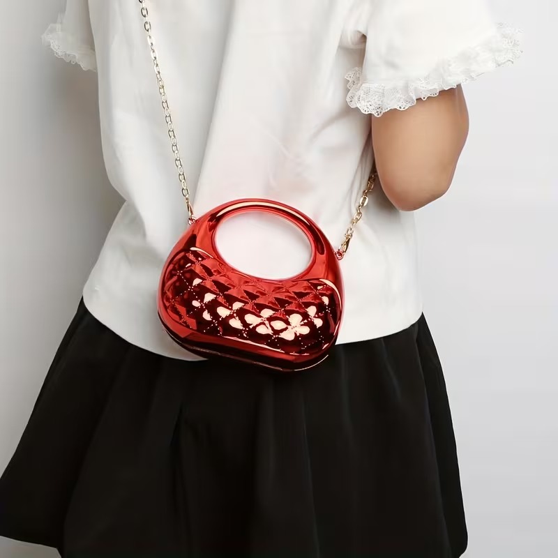New Acrylic Moon Shaped Mini Clutch for Women | Luxury Evening Handbag | Eid Festival, Party, Wedding & Formal Fashion Purse