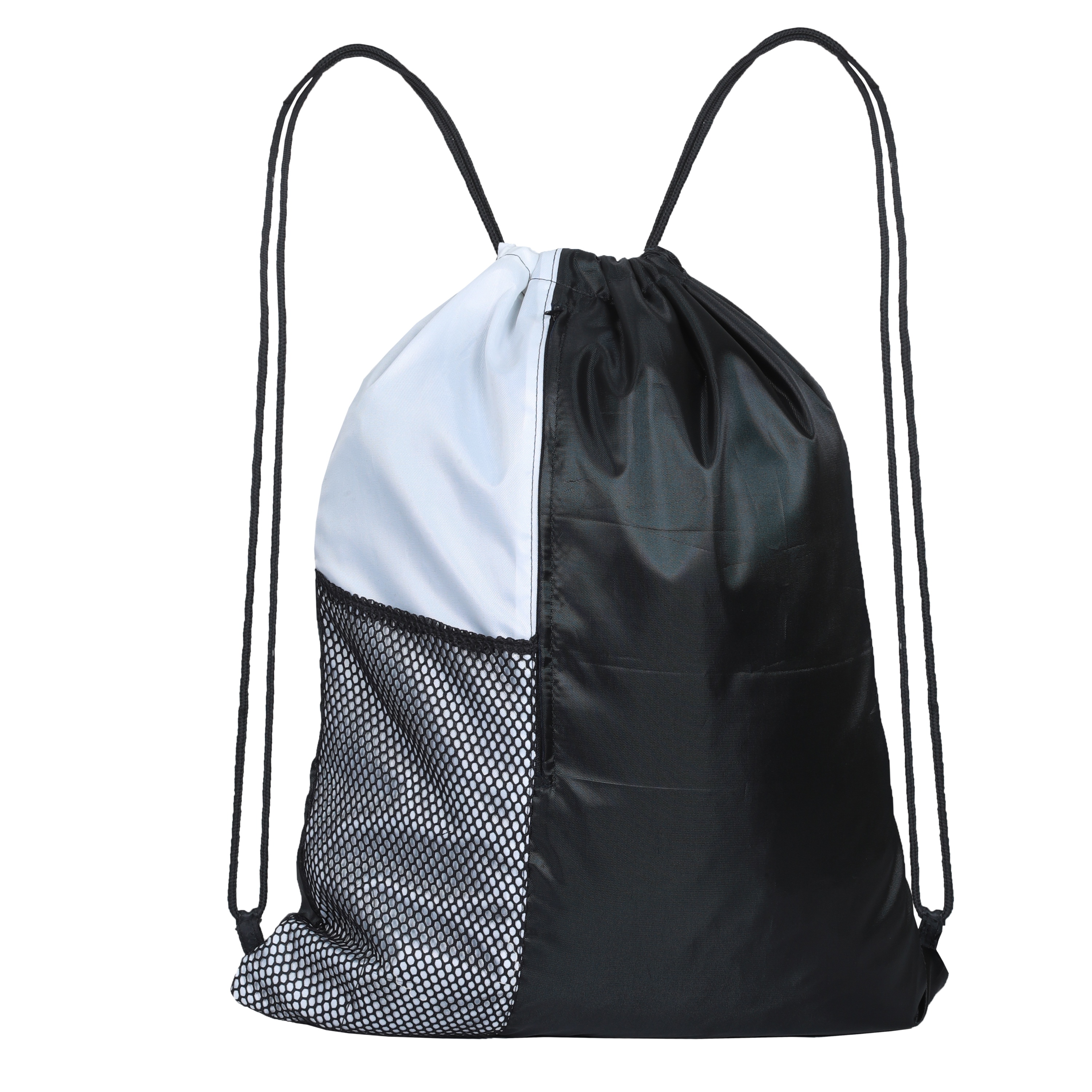 Drawstring Bags White Swim Sport Sack PE Bags Water Proof Drawstring Gym Bags for Kids Adults with Outside Zipper and Mesh Pocket String Swimming Sports Bag for School, Sports, Swimming, Gym, Travel  The Anatomy of the Drawstring Bag  The M