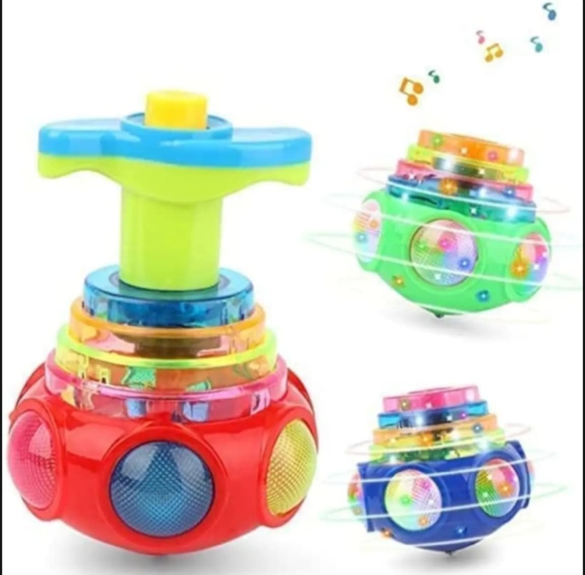 Gyro Toy Colorful Flashing Gyro Music Spinning Toy With Launcher For Children Gifts Kids Toys
