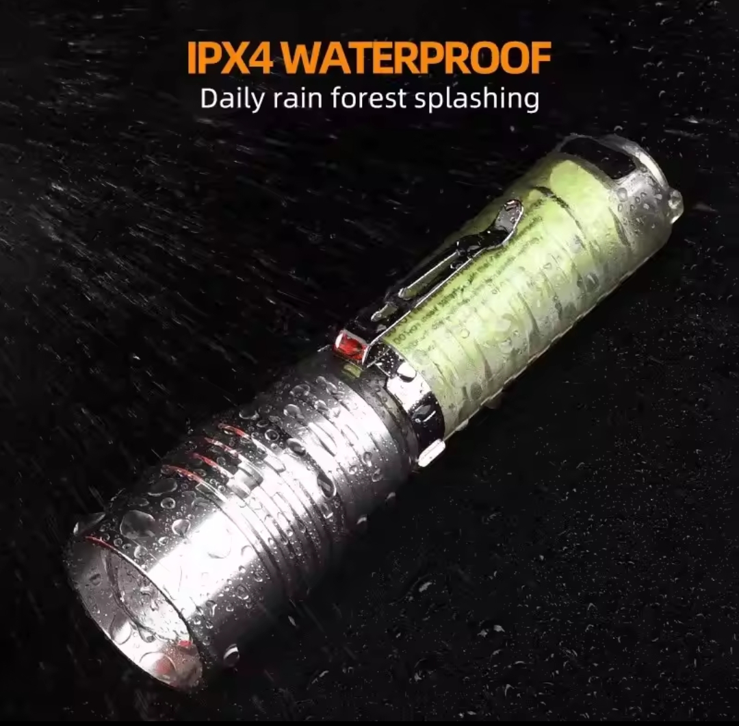 Multifunctional High Power Zoomable Flashlight Torches LED Super Bright Rechargeable High Lumens Long Range Flash Light 8 Modes Tactical Flashlight with Fluorescent Shell, Portable Hand Torch for Emergencies, Camping, Hiking