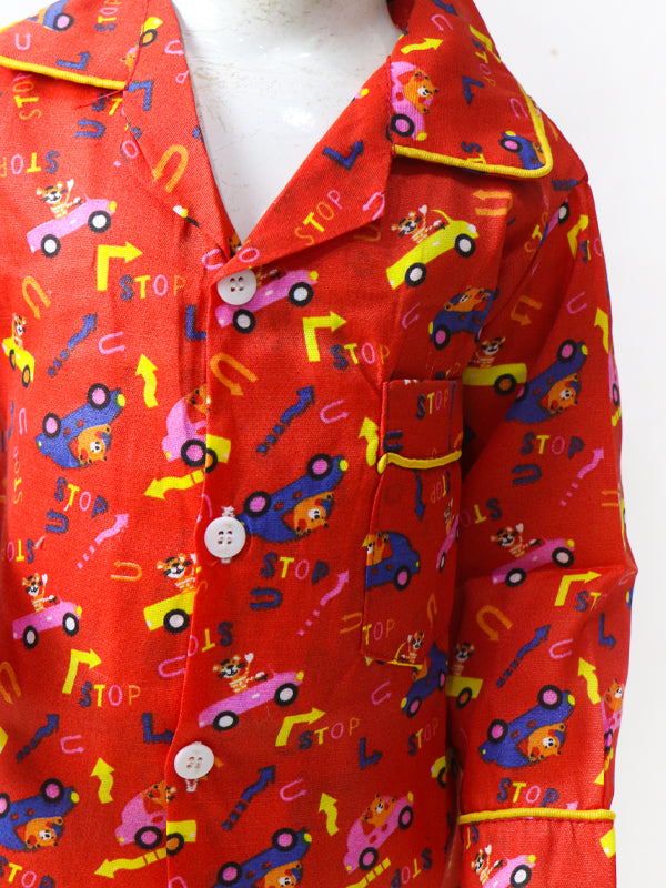 1Yrs - 5Yrs Car Red Cotton Night Suit For Kids NG BNS03 price in Pakistan
