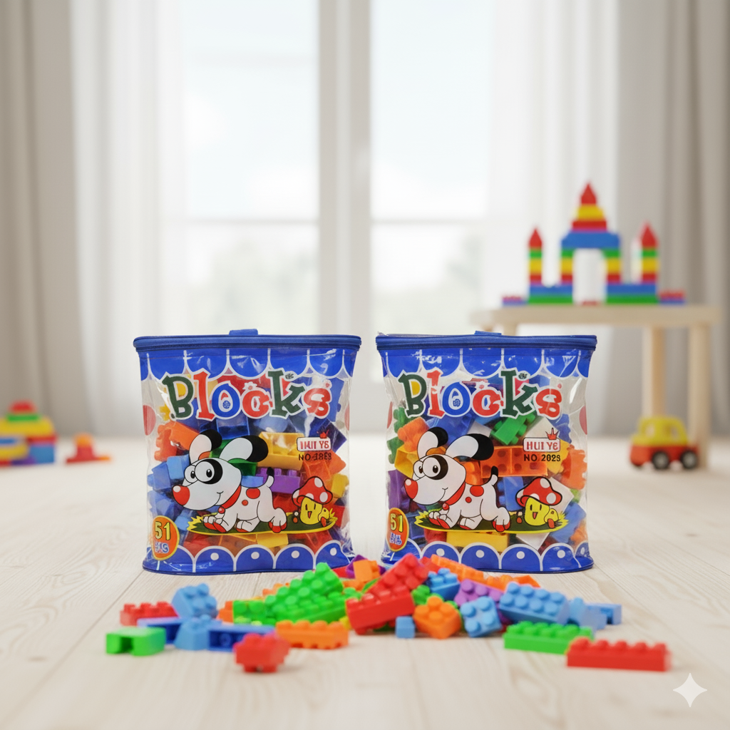 45+ Pcs Building Blocks for Kids – Educational Construction Toy – Non-Toxic Plastic – Brain-Boosting STEM Activity – Colorful & Creative Bricks – DIY Learning Set – Best Gift for Boys & Girls – Fun & Interactive Play