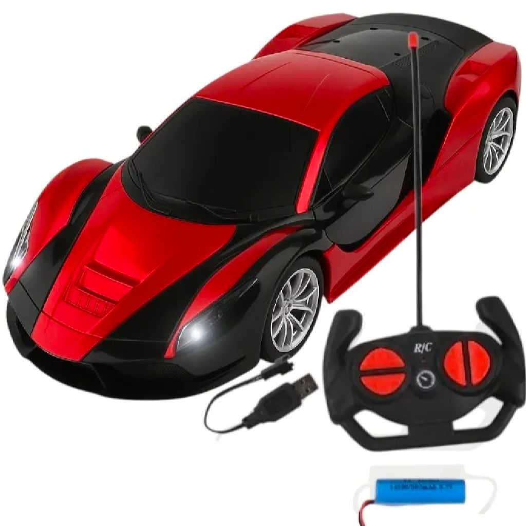 Rechargeable / Cell Operated High-Speed RC Car for Kids – Fast Remote Control Racing Car with LED Lights  USB Chargeable Toy Vehicle for Boys & Girls  Durable, Indoor & Outdoor Fun – Ideal Gift for Children