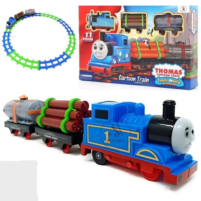Car Adventure Thomas Cartoon Race Track Toy Set For Kids - Battery Operated Cute Cartoon Track - 11 Pcs Train Set Toy For Kids - Fun Activity set with loving Thomas theme Kids Favorite Character Perfect Gift For Boys and Girls