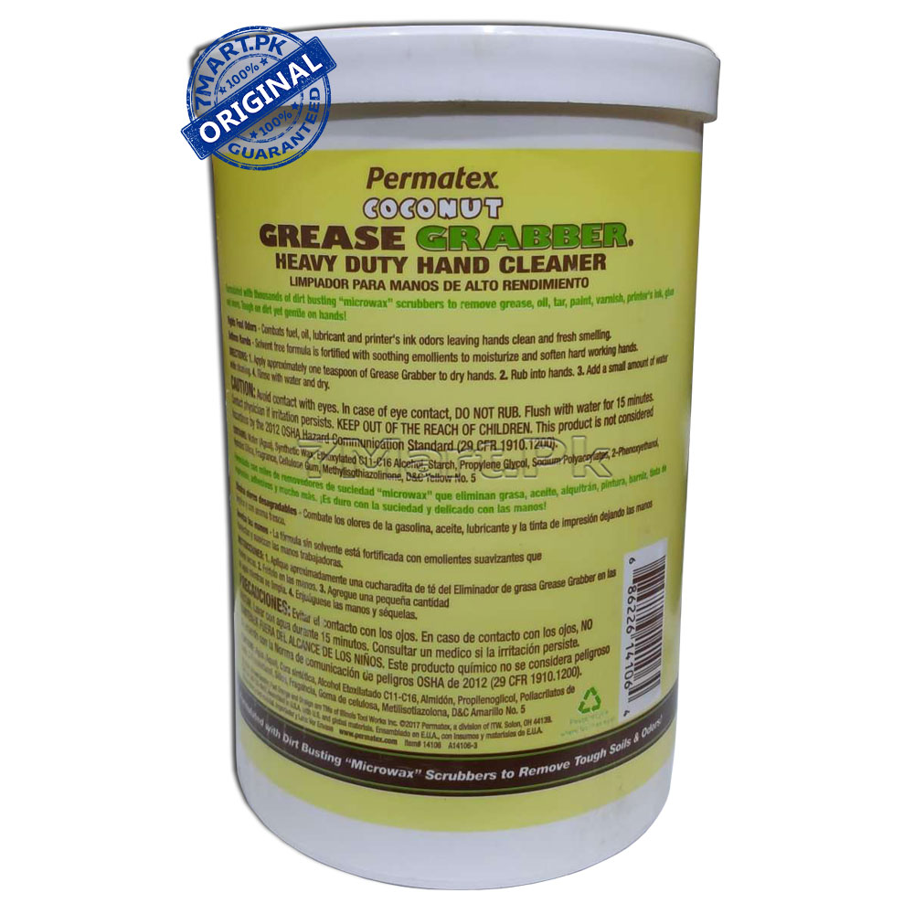 Permatex 14106 Grease Grabber Heavy Duty Coconut Hand Cleaner, 4