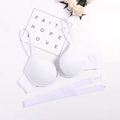  Bras for Women Deep V Low Cut Push Up Bra Girls Straps  Underwear Underwire Lingerie Female Breathable Bralette (Color : White, Cup  Size : 70A) : Clothing, Shoes & Jewelry
