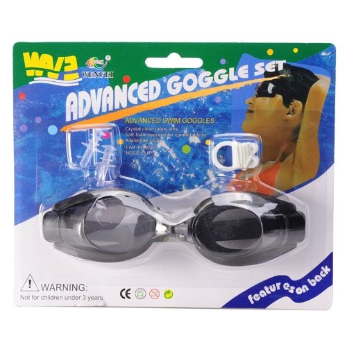 Swimming Goggles Eyes Protector w/ Earplugs Nose Clip