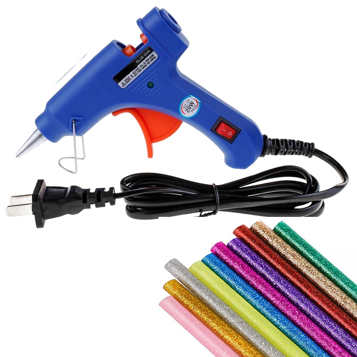 Hot Melt Glue Gun Craft Set 7-7.5mm Glitter Colour Adhesive stick