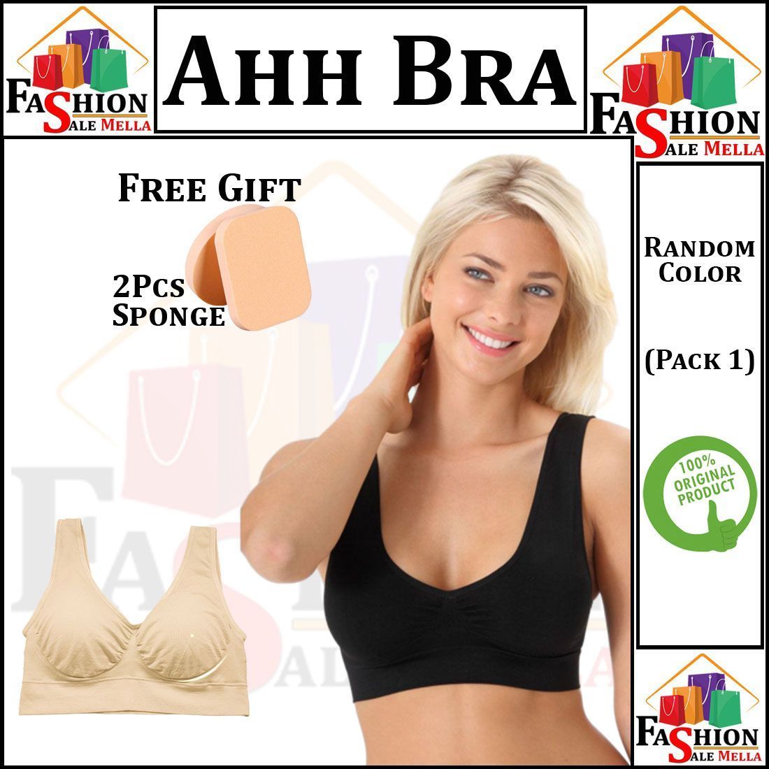 Women Non Padded and Non Wired Sports Bras/Blouse/Brazier/Brazzer/Brassiere with Free Size Fitting Pushup Ahh Brazier in Black Skin Colors