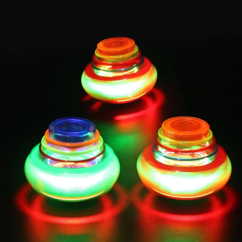 New Spinning Top Flash Luminous Spinning Tops Toy Colorful Top Ejection Toy Flashing Led Gyroscope Children Classic Toys
