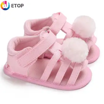 0-1-year-old baby hair ball sandals 