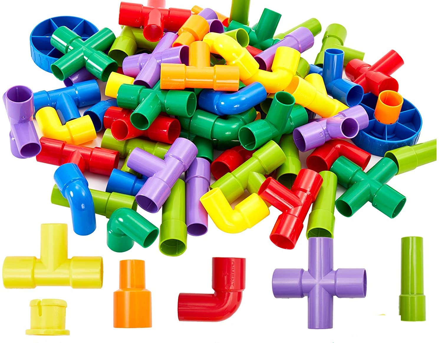 STEM Building Block Pipe Puzzle Blocks Multicolor Creative Puzzle Construction Educational Play and Learn for Kids Building Construction Blocks Assembly Game Kids