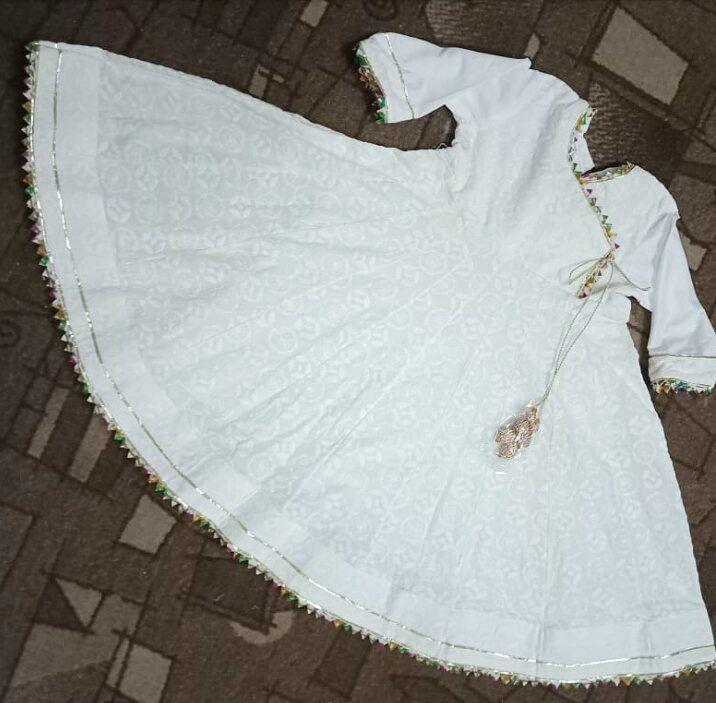 white angrakha frock