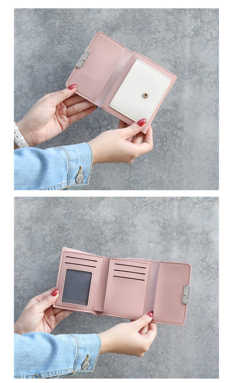 Fancy Small Hand Clutch for Girls, Compact PU Fabric with 7 Card Slots, Button Closure, Trendy Design