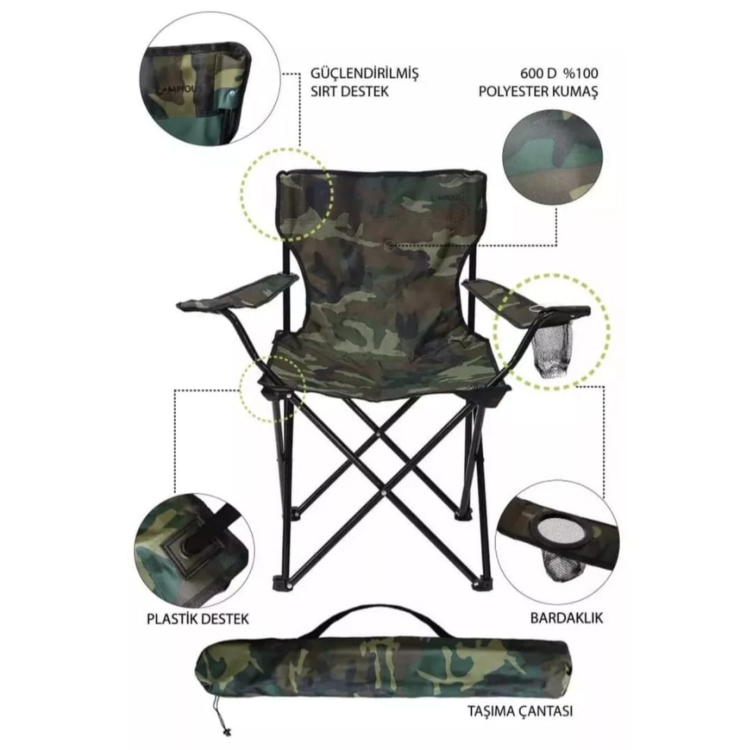 Ultralight High Back Folding Camping Chair With Headrest Outdoor Backpacking