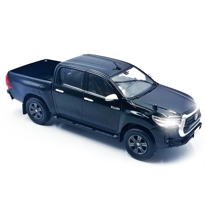Toyota Hilux Vigo Pickup Truck Model - Diecast 1:36 Scale, Black Color, 6-Inch Size