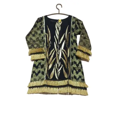 Golden party shop wear kurti